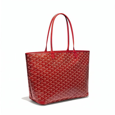 Zippered Canvas Tote - Medium - Red