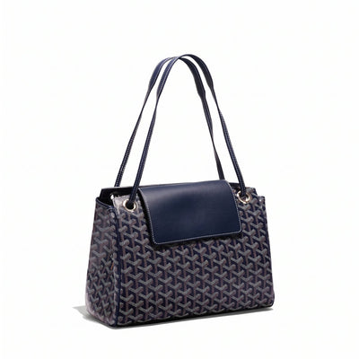 Soft Drawstring Bucket Bag - Navy Blue