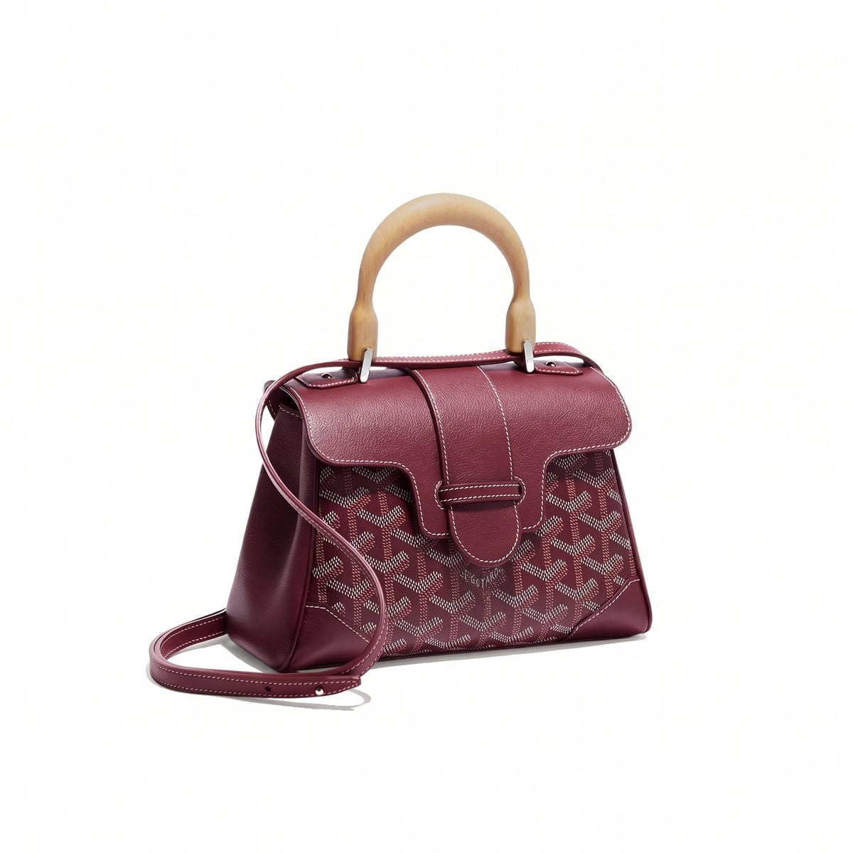 Soft Leather Mini Crossbody Bag - Burgundy