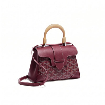 Soft Leather Mini Crossbody Bag - Burgundy