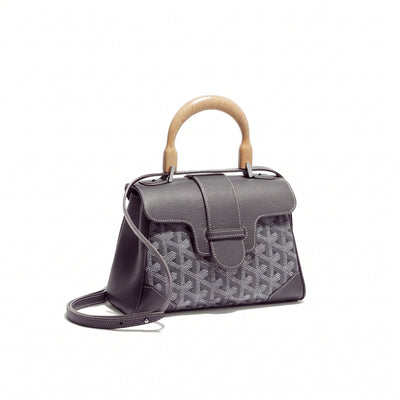 Soft Leather Mini Crossbody Bag - Grey