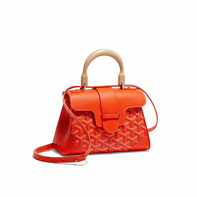 Soft Leather Mini Crossbody Bag - Orange