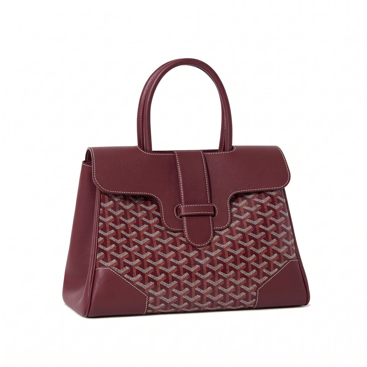 Structured Convertible Tote Bag - Burgundy