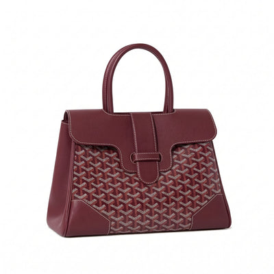 Structured Convertible Tote Bag - Burgundy