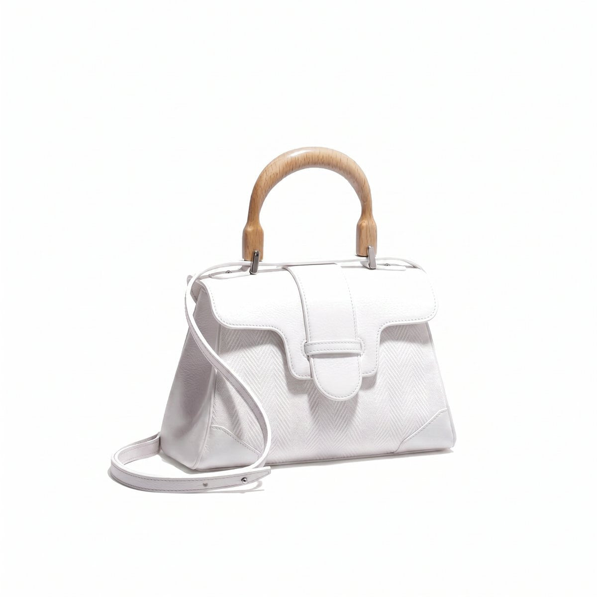 Soft Leather Mini Crossbody Bag - White