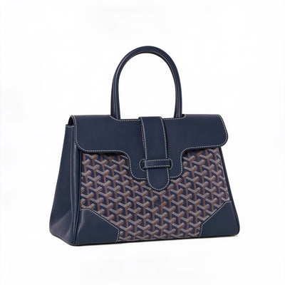 Structured Convertible Tote Bag - Navy Blue