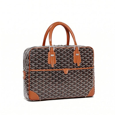 Structured Document Briefcase - Medium - Black & Tan