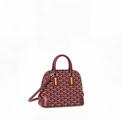 Mini Structured Top-Handle Bag - Burgundy