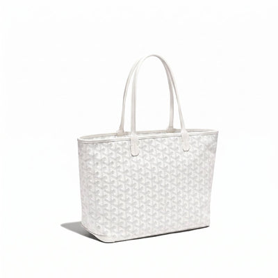 Zippered Canvas Tote - Small - White