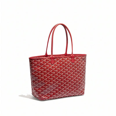 Zippered Canvas Tote - Small - Red
