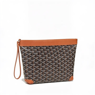 Compact Leather Everyday Pouch - Black & Tan
