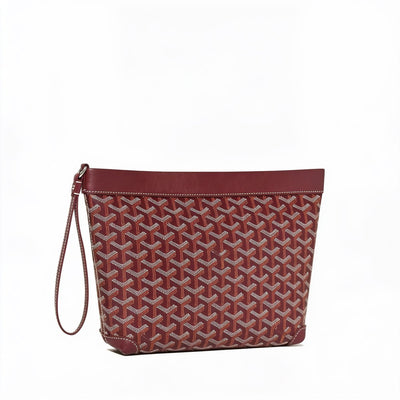 Compact Leather Everyday Pouch - Burgundy