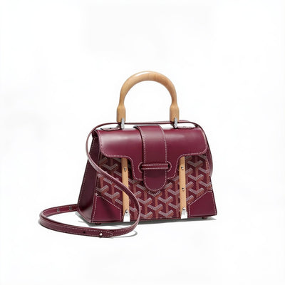 Structured Mini Top-Handle Bag - Burgundy