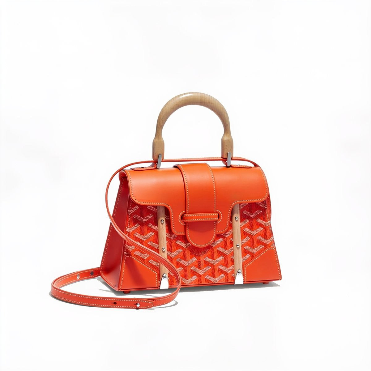 Structured Mini Top-Handle Bag - Orange