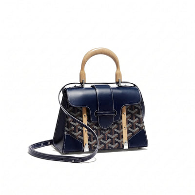 Structured Mini Top-Handle Bag - Navy Blue