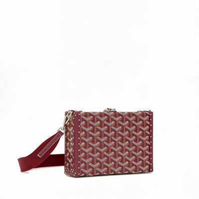 Trunk Crossbody Box Bag - Burgundy