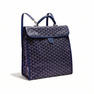 Travel Canvas Backpack - Navy Blue