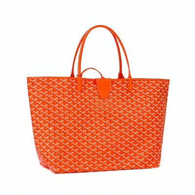 Personalized Initials Canvas Tote - Large - Orange