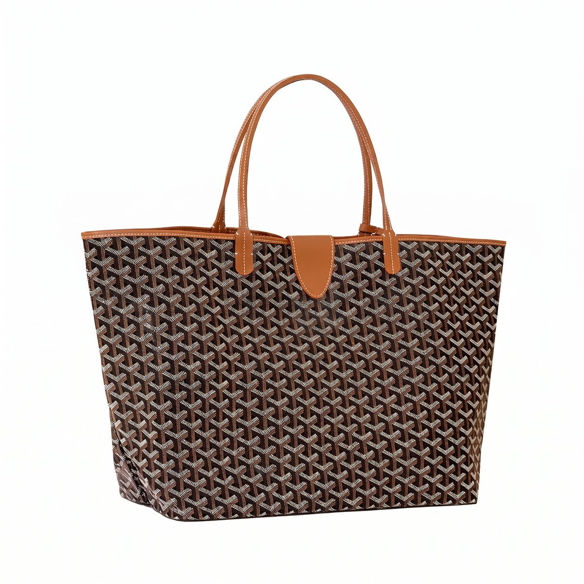 Personalized Initials Canvas Tote - Large - Black & Tan