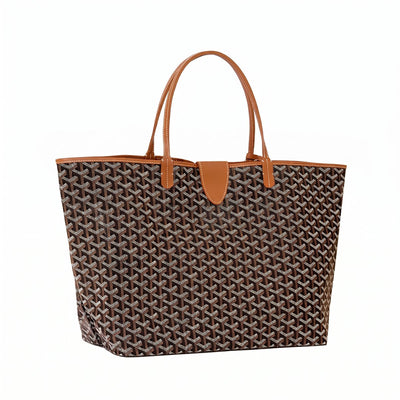 Personalized Initials Canvas Tote - Large - Black & Tan