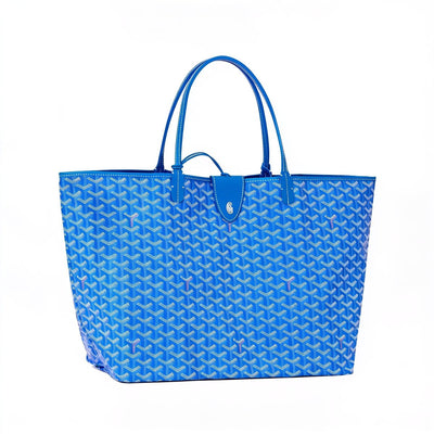 Personalized Initials Canvas Tote - Large - Sky Blue