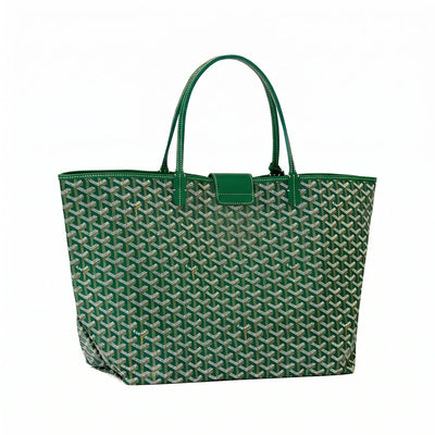 Personalized Initials Canvas Tote - Large - Green
