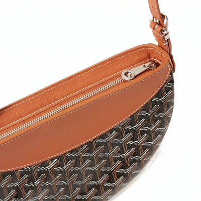 Crescent Shoulder Bag - Black & Tan