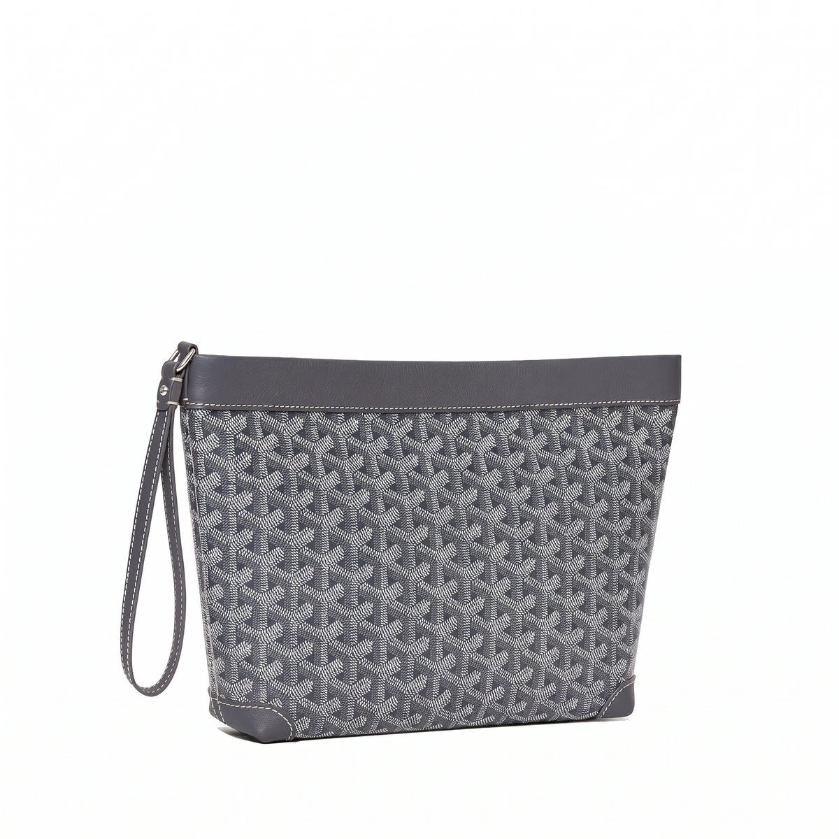 Compact Leather Everyday Pouch - Grey