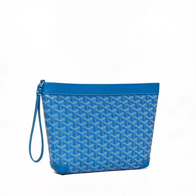 Compact Leather Everyday Pouch - Sky Blue