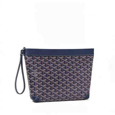 Compact Leather Everyday Pouch - Navy Blue