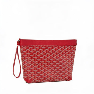 Compact Leather Everyday Pouch - Red
