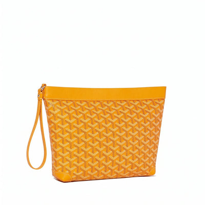 Compact Leather Everyday Pouch - Yellow