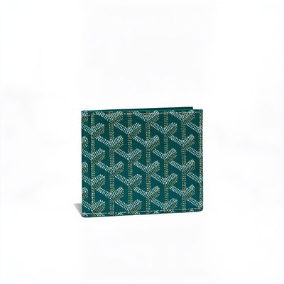 Leather Money Clip Card Holder - Green