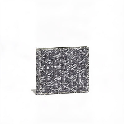 Leather Money Clip Card Holder - Grey