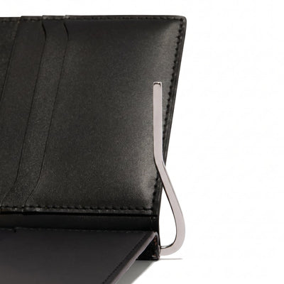 Leather Money Clip Card Holder - Black - 3
