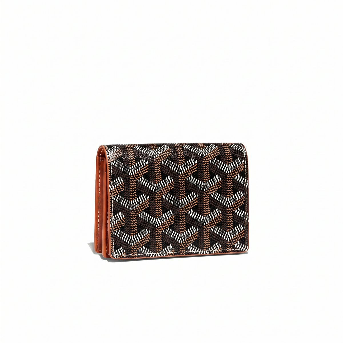 Zip-Around Card Wallet - Black & Tan