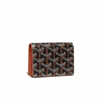 Zip-Around Card Wallet - Black & Tan