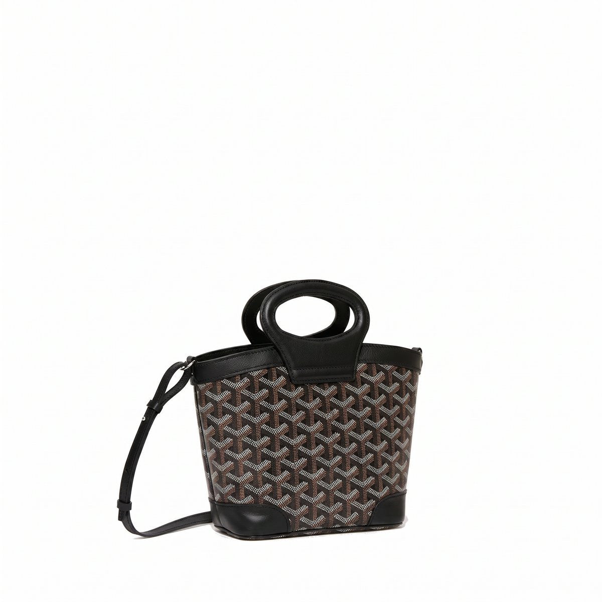 Drawstring Mini Bucket Bag - Black
