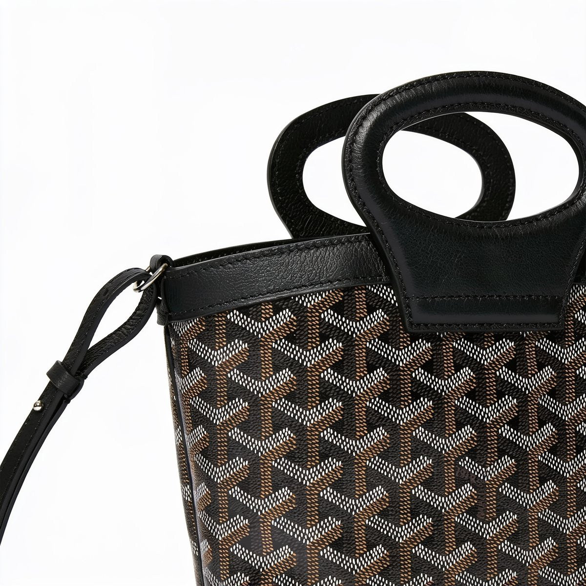 Drawstring Mini Bucket Bag - Black - 3